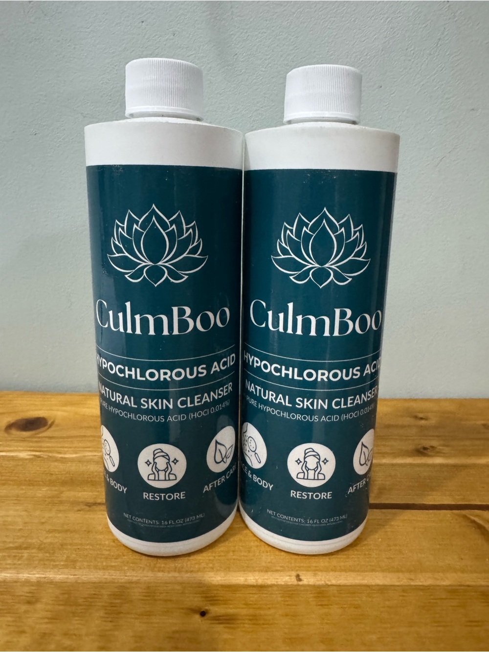 CulmBoo Hypochlorous Acid Natural Skin Cleanser - Teal Bottle